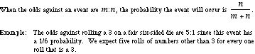 odds against|Mathwords: Odds Against.